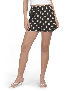 NWT English Factory Textured Polka Dots Shorts Size M $70 Black/Ivory
